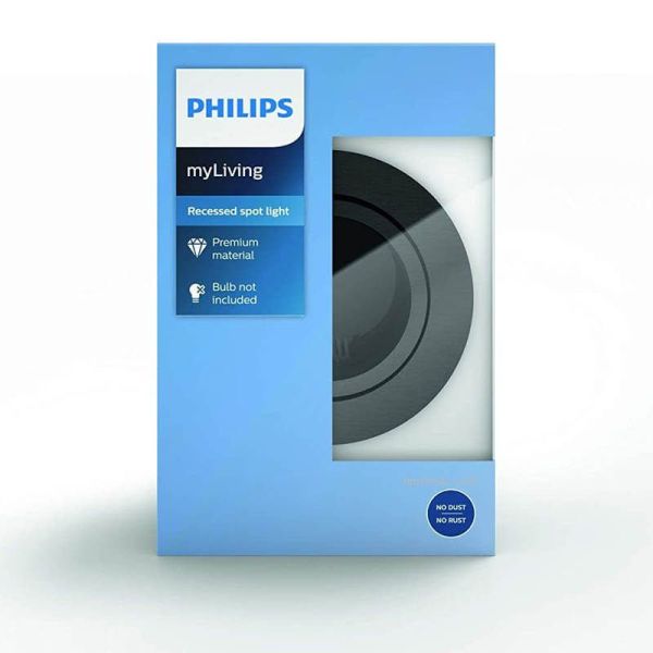 Caja Aro empotrable GU10 basculante gris Donegal Philips 8718696160886 | LeonLeds