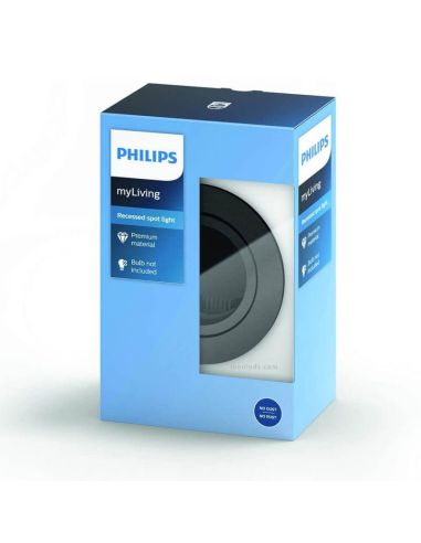 Caixa de anel embutida GU10 basculante cinza Donegal Philips 8718696160886 | leonleds