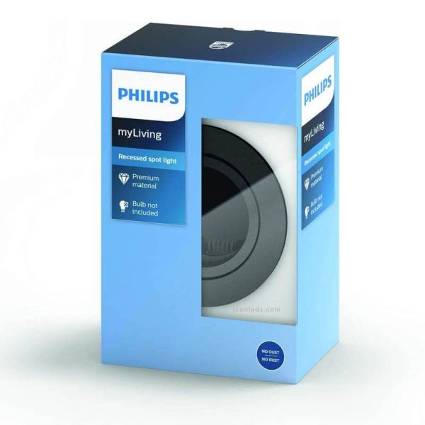 Caja de Aro empotrable GU10 basculante gris Donegal Philips 8718696160886 | LeonLeds