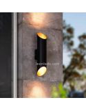 Aplique LED de pared exterior | Aplique LED Agolada Negro foto de ambiente Eglo | LeonLeds