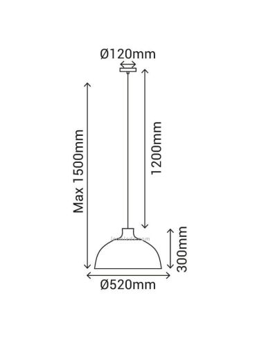 Dimensiones de Lámpara de techo de Bambú Sulion | LeonLeds