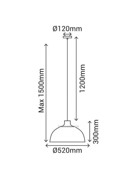 Dimensões da luminária de teto Sulion Bamboo | leonleds