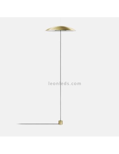 Lámpara LED de pie colgante con pantalla metálica Noway | LeónLeds Iluminación | Lámpara moderna dorada