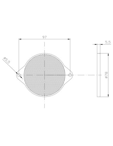 Dimensions Réflecteur Rond 3 Couleurs DOB-039 Rouge Ambre Blanc | leonleds