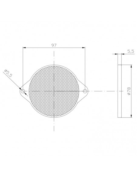 Dimensions Réflecteur Rond 3 Couleurs DOB-039 Rouge Ambre Blanc | leonleds