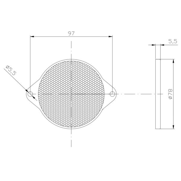 Dimensions Réflecteur Rond 3 Couleurs DOB-039 Rouge Ambre Blanc | leonleds