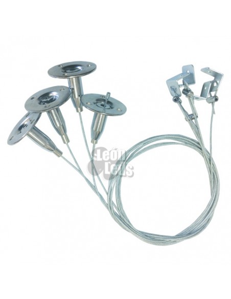 Kit Soportes para instalar paneles LED suspendidos permiten la regulación de altura del Panle LED | LeonLeds Iluminación
