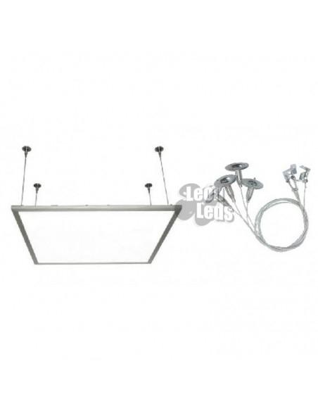 Kit Soportes para instalar paneles LED suspendidos permiten la regulación de altura del Panle LED | LeonLeds Iluminación