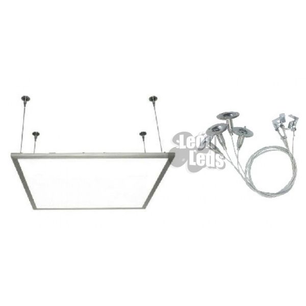 Kit Soportes para instalar paneles LED suspendidos permiten la regulación de altura del Panle LED | LeonLeds Iluminación
