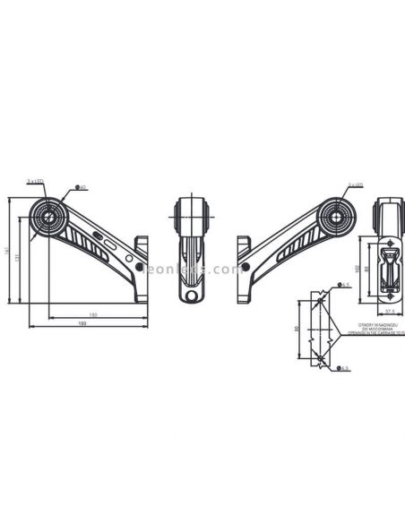 Dimensões da Buzina com anel de LED com luz Frontal, Vermelha e Âmbar 12V/24V 623 Was 623BC | leonleds
