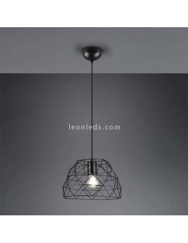 origen Muslo material Lámpara de techo alambre negro Haval Trio Lighting | LeonLeds.com