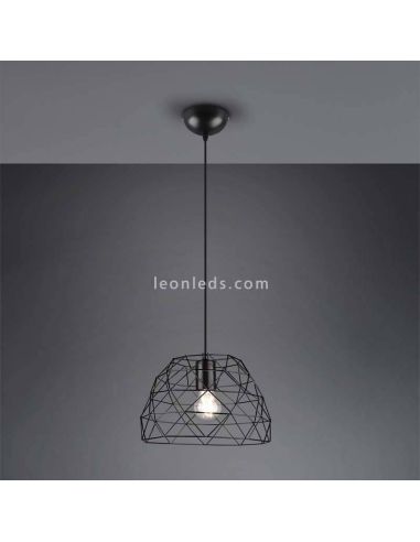 Lámpara de techo alambre color negro serie Haval marca Trio Lighting | LeonLeds Iluminación