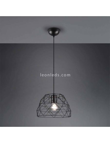 Lámpara de techo alambre color negro serie Haval marca Trio Lighting | LeonLeds Iluminación