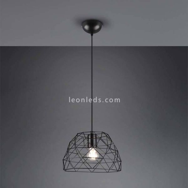 Lámpara de techo alambre color negro serie Haval marca Trio Lighting | LeonLeds Iluminación