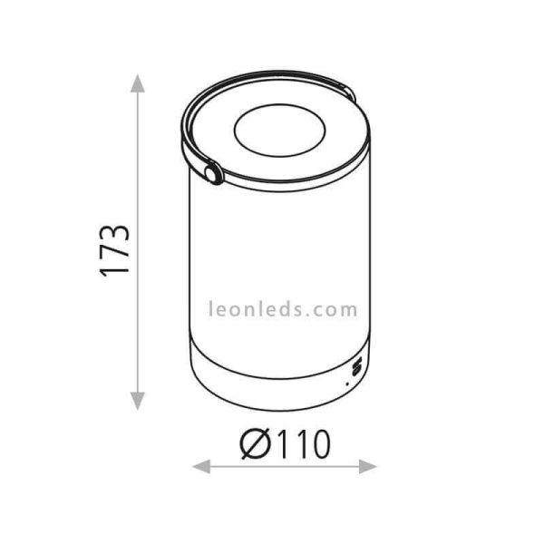 Lampe de table LED portable 4000K avec batterie Keke dimensions lampe ACB Lighting | Éclairage LeonLeds