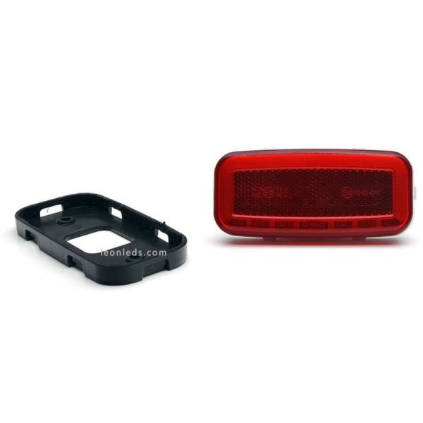 Soporte Piloto trasero LED mini con luz de freno, posición Neon y reflectante 1481 R S1 Was | LeonLeds