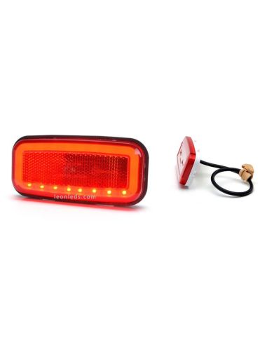 Piloto trasero LED mini con luz de freno, posición y reflectante 1481 R S1 Was | LeonLeds