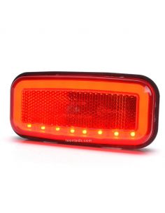 Piloto trasero LED mini con luz de freno, posición Neon y reflectante 1481 R S1 Was | LeonLeds