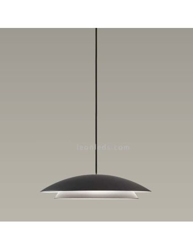 Lámpara LED colgante doble pantalla metálica y dos tamaños Noway | LeónLeds Iluminación | Negra pequeña