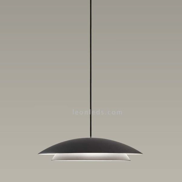 Lámpara LED colgante doble pantalla metálica y dos tamaños Noway | LeónLeds Iluminación | Negra pequeña