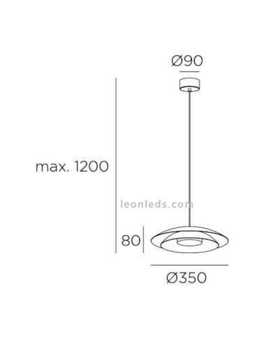 Lámpara LED colgante doble pantalla metálica y dos tamaños Noway | LeónLeds Iluminación | Pequeña medidas
