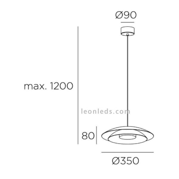 Lámpara LED colgante doble pantalla metálica y dos tamaños Noway | LeónLeds Iluminación | Pequeña medidas