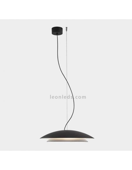Suspension LED avec double abat-jour en métal et deux tailles Noway | Éclairage LeónLeds | grand noir