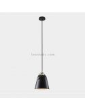 Lámpara de techo con forma campana estilo industrial Napa 1xE27 | LeónLeds Iluminación | color negro y soporte