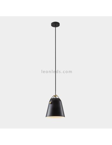 Lámpara de techo con forma campana estilo industrial Napa 1xE27 | LeónLeds Iluminación | color negro y soporte