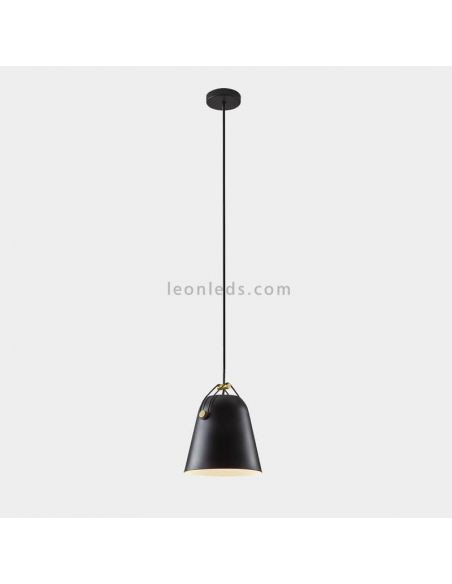 Plafonnier cloche de style industriel Napa 1xE27 | Éclairage LeónLeds | couleur noire et support