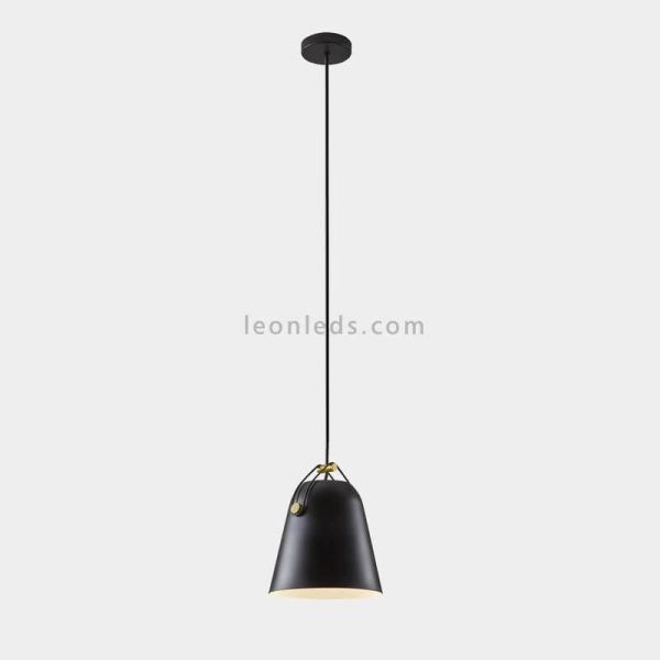 Lámpara de techo con forma campana estilo industrial Napa 1xE27 | LeónLeds Iluminación | color negro y soporte