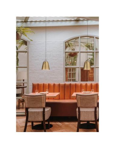 Lámpara de techo con forma campana estilo industrial Napa 1xE27 | LeónLeds Iluminación | color dorado para restaurante