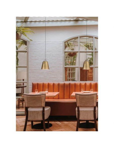 Lámpara de techo con forma campana estilo industrial Napa 1xE27 | LeónLeds Iluminación | color dorado para restaurante