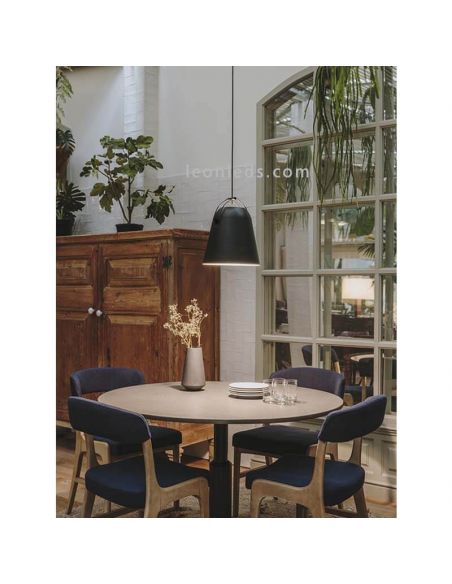 Luminária de teto em forma de sino estilo industrial Napa 1xE27 | LeónIluminação Leds | cor preta para barra