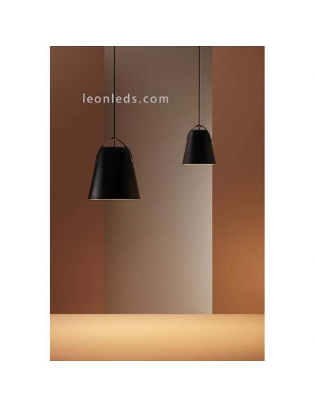 Lámpara de techo con forma campana estilo industrial Napa 1xE27 | LeónLeds Iluminación | color negro para entrada