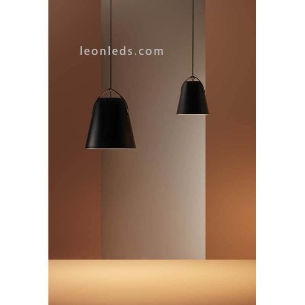 Plafonnier cloche de style industriel Napa 1xE27 | Éclairage LeónLeds | couleur noire pour l'entrée