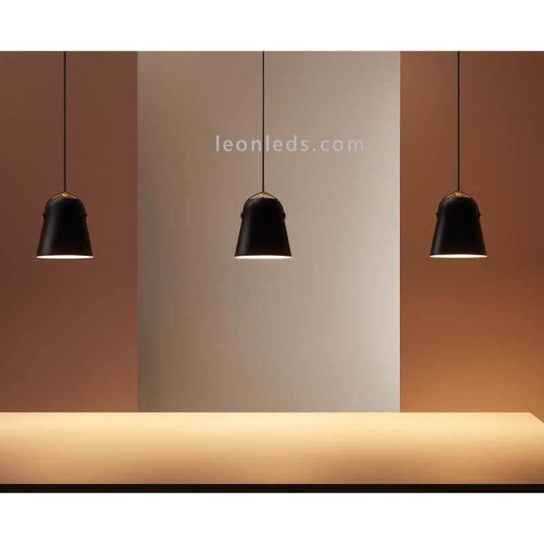 Lámpara de techo con forma campana estilo industrial Napa 1xE27 | LeónLeds Iluminación | color negro combinable