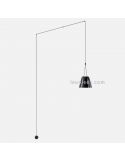 Luminária pendente cônica Luminária de parede para sótão 1xE27 | LeónIluminação Leds | luz de parede preta