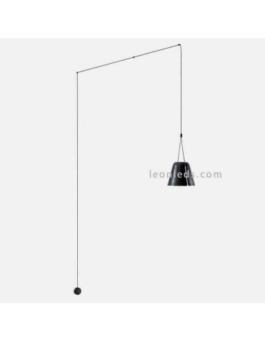 Luminária pendente cônica Luminária de parede para sótão 1xE27 | LeónIluminação Leds | luz de parede preta