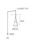 Aplique colgante con forma de cono Attic Wall Fixture 1xE27 | LeónLeds Iluminación | aplique dpara pared medidas