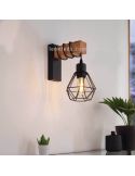 Aplique colgante de pared madera vintage Townshend 5 bombilla 1XE27 Eglo Lighting | LeonLeds Iluminación