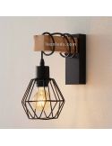 Aplique colgante de pared madera vintage Townshend foto de ambiente Eglo Lighting | LeonLeds Iluminación