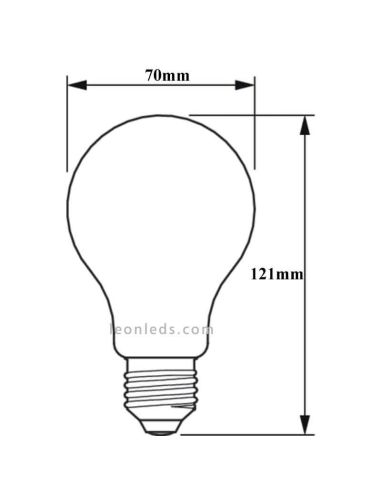 Medidas Bulbo E27 LED Filamento 17W - 150W A67 LED clássico Philips 76439500 | LeonLeds.com