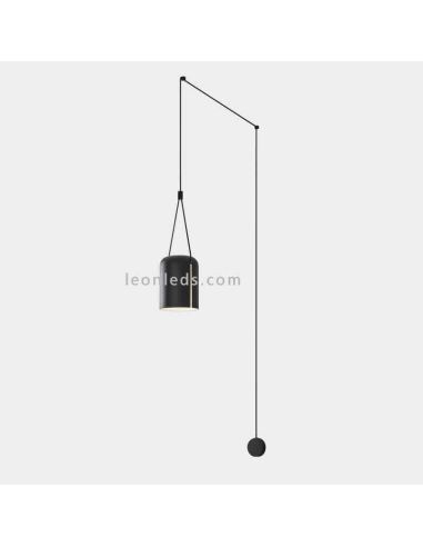 Suspension cylindrique large Attic Wall Fixture 1xE27 | Éclairage LeónLeds | suspension noire