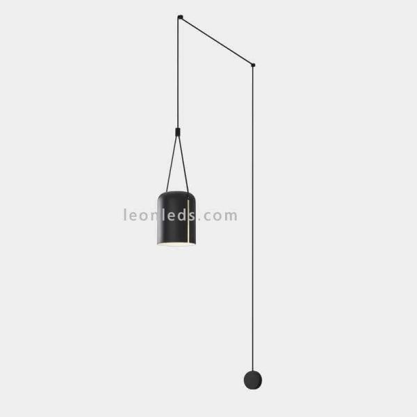 Aplique colgante cilíndrico ancho Attic Wall Fixture 1xE27 | LeónLeds Iluminación | Luminaria colgante negra