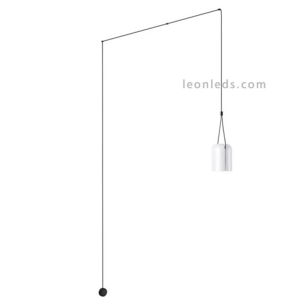 Aplique colgante cilíndrico ancho Attic Wall Fixture 1xE27 | LeónLeds Iluminación | Luminaria colgante blanca