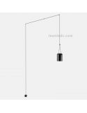 Suspension cylindrique large Attic Wall Fixture 1xE27 | Éclairage LeónLeds | suspension noire