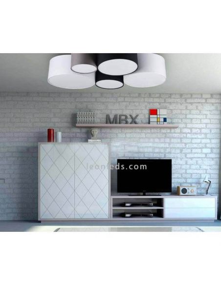 Plafon de techo salón serie Hotel foto de ambiente marca Trio Lighting | LeonLeds.com