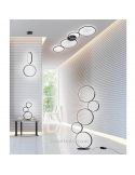 Plafón LED con círculos Rondo blanco marca trio lighting foto de ambiente | LeonLeds Iluminación