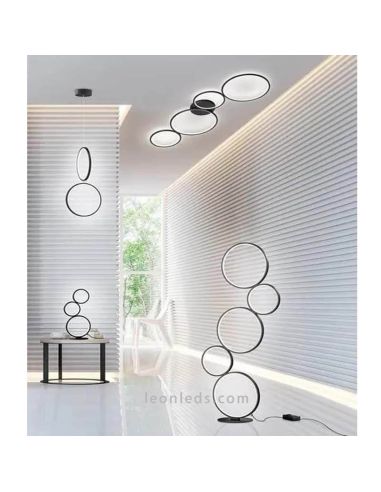 Plafón LED con círculos Rondo blanco marca trio lighting foto de ambiente | LeonLeds Iluminación